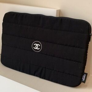 Chanel BEAUTE Black Quilted Laptop Case